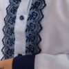 Блузка ошатна для дівчаток, колір біло-синій