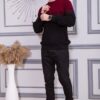 Светр чоловічий, колір бордово-чорний