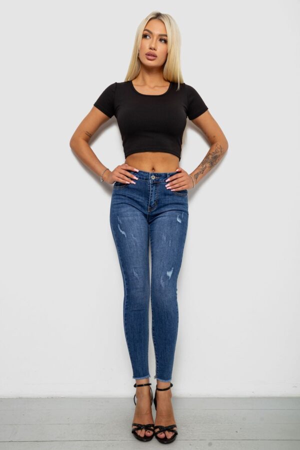 Джинси жіночі однотонні Skinny, колір синій