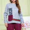 Ангоровий жіночий костюм, сіро-бордового кольору