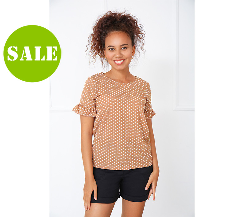 7532372140_zhinocha-bluza-v Жіноча блуза в горох "Ненсі" | Распродаж моделі