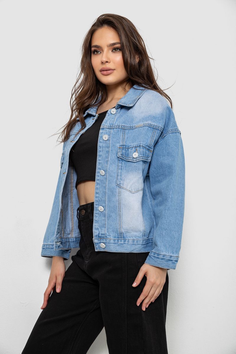 Куртка жіноча джинсова, колір блакитний