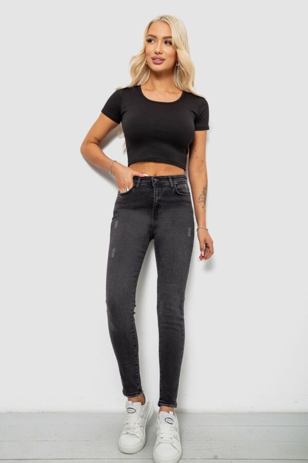 Джинси жіночі однотонні Skinny, колір сірий