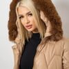 Куртка жіноча зимова коротка, колір бежевий